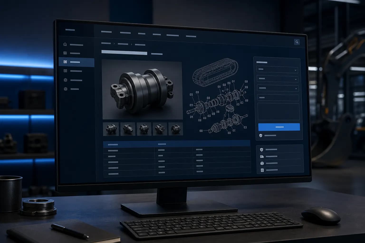 Excavator parts site rebuilt from brochure to lead system